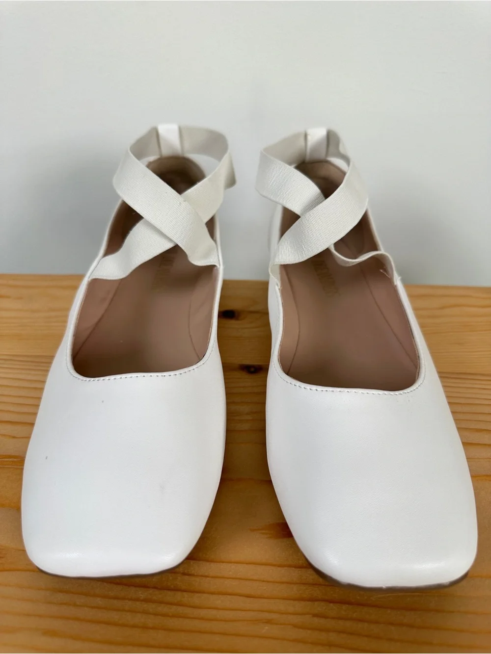 Dream Pairs Cross-Strap Ballet Flats Off White Minimalist Slip-On Shoes Size 11 - Picture 3 of 9